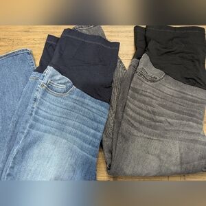 2 Pairs Liz Lange Full Panel Maternity Jeans, Size 18
